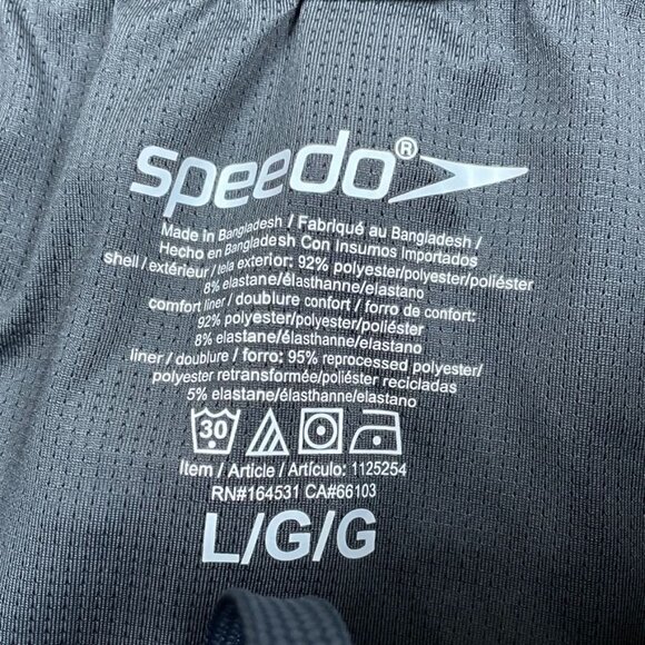 Speedo Mens Black Elastic Waist Swim Shorts Size Large a0797 - Picture 3 of 7